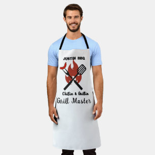 Chillen & Grillen personalisiertes Geschenk für Pa Schürze