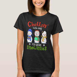 Chillen mit meinen 4. Klasse Gnomies Lehrer Weihna T-Shirt