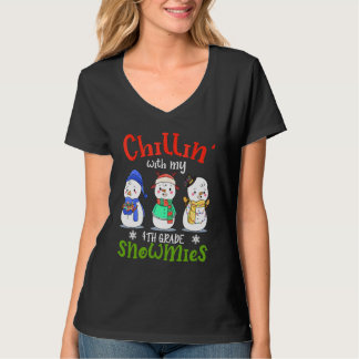 Chillen mit meinen 4. Klasse Gnomies Lehrer Weihna T-Shirt