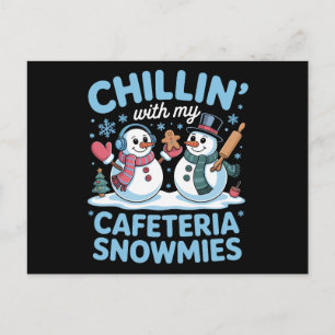 Chillen mit meinen Cafeteria-Schneefreunden Weihna Feiertagspostkarte