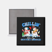 Chillen mit meinen Cafeteria-Schneemännern Mittage Magnet (Vorderseite/Rückseite)