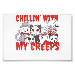 Chillen mit meinen Creeps Katze Horror Killer Hall Fotodruck