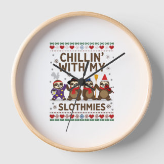 Chillen mit meinen Faultier-Freunden Lustiges Faul Uhr