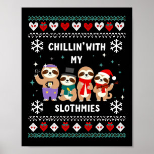 Chillen Mit Meinen Faultierfreunden Lustiges Fault Poster