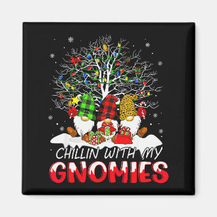 Chillen mit meinen Gnomies Lustiges Weihnachten Fa Magnet