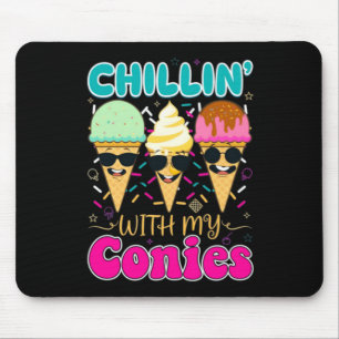 Chillen mit meinen Kaninchen Retro-Eis Sommer Mousepad