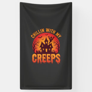 Chillen mit meinen Kumpels Halloween T-Shirt Desig Banner