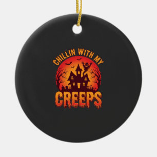 Chillen mit meinen Kumpels Halloween T-Shirt Desig Keramik Ornament