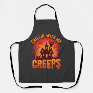 Chillen mit meinen Kumpels Halloween T-Shirt Desig Schürze