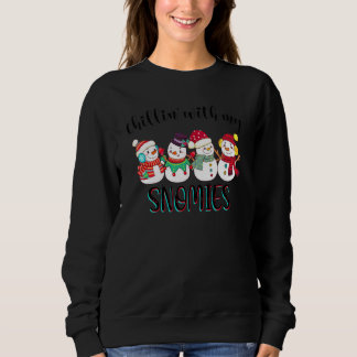 Chillen mit meinen Schneefreunden, drei Schneemann Sweatshirt