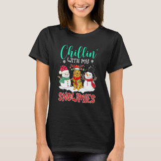Chillen mit meinen Schneefreunden Golden Santa Wei T-Shirt