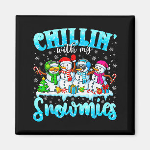 Chillen Mit Meinen Schneefreunden Lustiger Weihnac Magnet