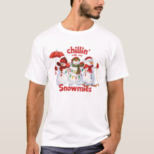 Chillen mit meinen Schneefreunden Lustiges Weihnac T-Shirt