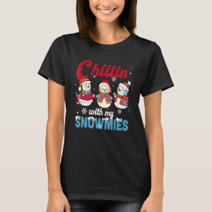 Chillen Mit Meinen Schneemiezen Retro Weihnachten T-Shirt