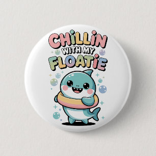 Chillen mit meiner Schwimmhilfe Shark Baby Kids Button