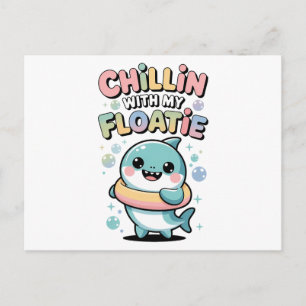 Chillen mit meiner Schwimmhilfe Shark Baby Kids Feiertagspostkarte