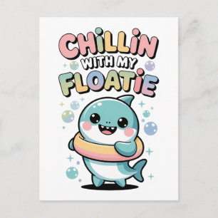 Chillen mit meiner Schwimmhilfe   Shark Baby Kids Postkarte