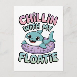 Chillen mit meiner Schwimmhilfe Shark Baby Kids Postkarte