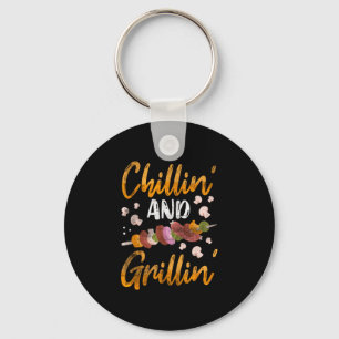 Chillen und grillen BBQ-Räucherer lustige Barbeque Schlüsselanhänger