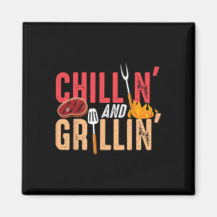 Chillen und Grillen Byrbecue-Party Magnet