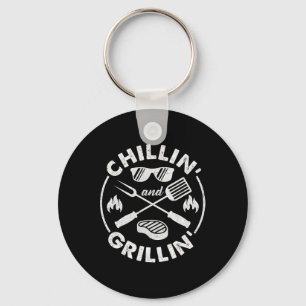 Chillen und Grillen Kostüm Lustiger BBQ Grillender Schlüsselanhänger