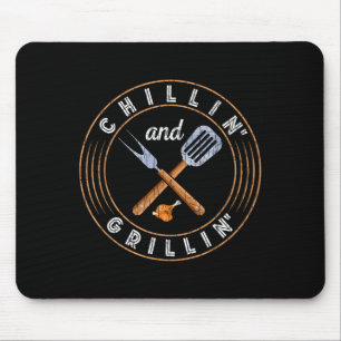 Chillen und grillen lustige Barbecue gegrillte BBQ Mousepad