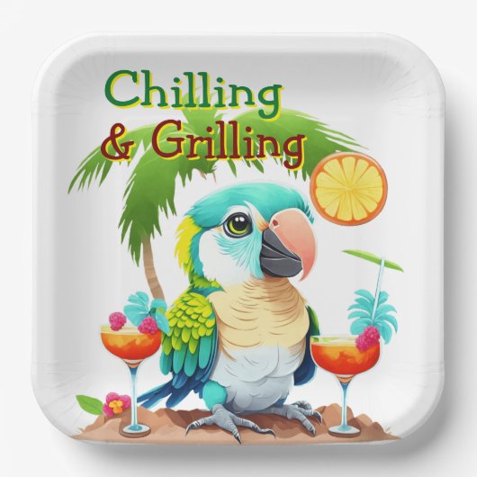Chillen und Grillen  Pappteller (Vorderseite)