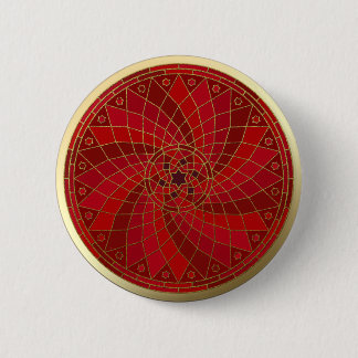 Chilli Bohnen Wirbel Goldrand Mandala-Knopf Button