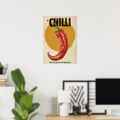 Chilli | Scharfes Essen Inspiriert Poster (Heimbüro)