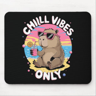 Chillige Vibes Only Capybara Strand Nagetier Kawai Mousepad