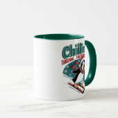 Chilliger Urlaub Pinguin Ski Tasse (VorderseiteRechts)