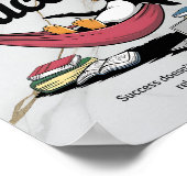 Chillin' auf dem Weg zum Erfolg Pinguin Poster (Ecke)