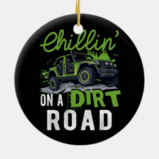 Chillin' auf einer schmutzigen Straße nebeneinande Keramik Ornament (Hinten)