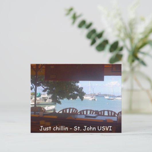 Chillin' auf St. John Postkarte (Stehend Vorderseite)