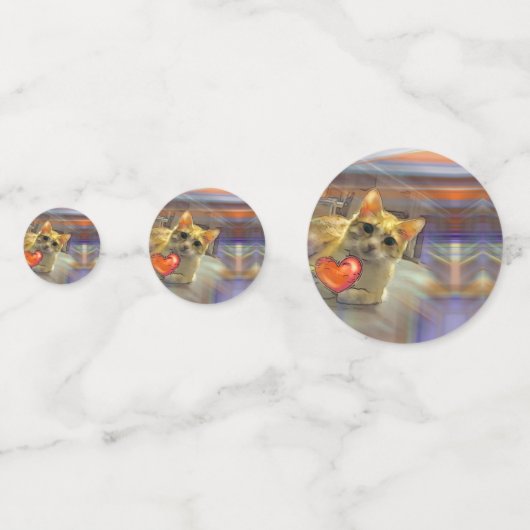 Chillin Cat Flashin Heart Konfetti (Vorderseiten)