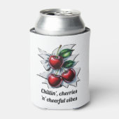 Chillin", Cherries 'n' Cheerful Vibes Stylish Red Dosenkühler (Kanne Vorderseite)
