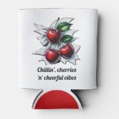 Chillin", Cherries 'n' Cheerful Vibes Stylish Red Dosenkühler (Vorderseite)