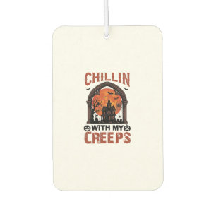 Chillin Creeps Halloween Gruselhaus Orange Mond Autolufterfrischer