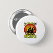 Chillin Creeps Spukhaus Halloween Hexen Sku Button (Vorne & Hinten)