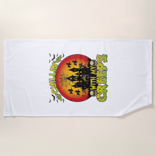 Chillin Creeps Spukhaus Halloween Hexen Sku Strandtuch