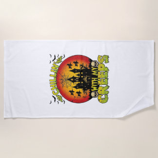 Chillin Creeps Spukhaus Halloween Hexen Sku Strandtuch
