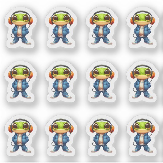 Chillin' Frog 12 Aufkleberblatt Aufkleber (Vorderseite)
