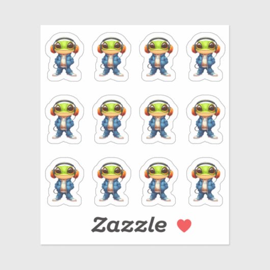 Chillin' Frog 12 Aufkleberblatt Aufkleber (Blatt)