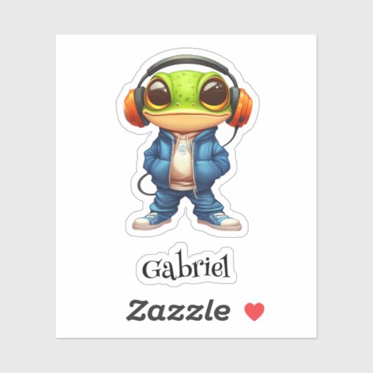 Chillin' Frosch Personalisierter Vinyl Sticker (Blatt)