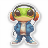 Chillin' Frosch Vinyl Sticker (Vorderseite)