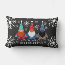 Chillin' Gnomes Snowflake Illustration Weihnachten Lendenkissen