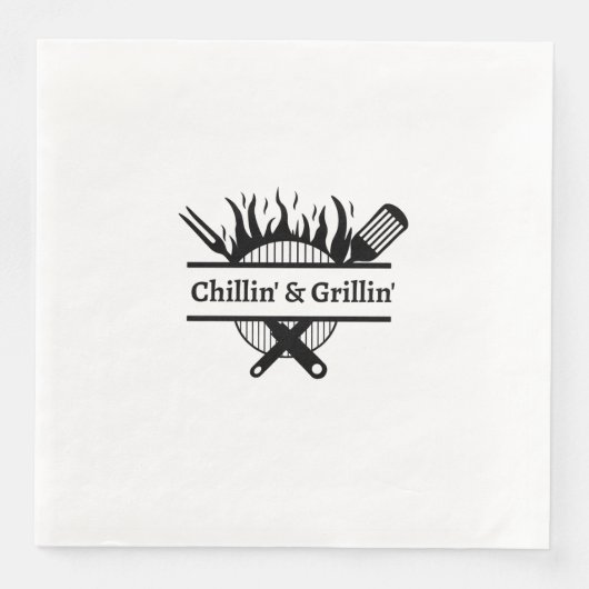 Chillin' & Grillin' Party Napkin Serviette (Vorderseite)