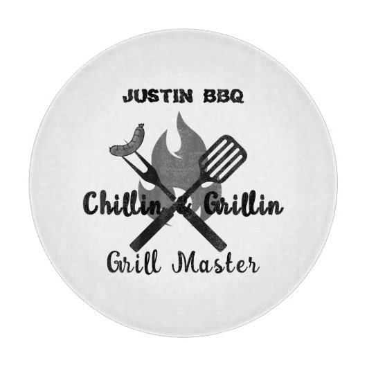 Chillin & Grillin personalized gift for dad .  Schneidebrett (Vorderseite)