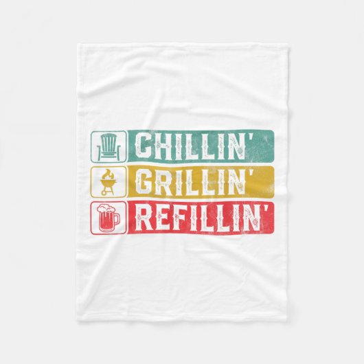 Chillin Grillin Refillin Grillen Pit Meat Smoker G Fleecedecke (Vorderseite)