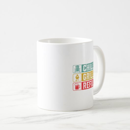 Chillin Grillin Refillin Grillen Pit Meat Smoker G Kaffeetasse (VorderseiteRechts)